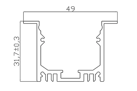 Алюминиевый профиль LC-LPV-3250 170 (2000х50х32мм с рассеивателем) - фото II