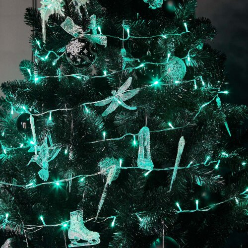 ULD-S1000-100-DTA GREEN IP20 Гирлянда светодиодная, 10м, 100 светодиодов, Зеленый свет, Провод прозрачный - фото 6