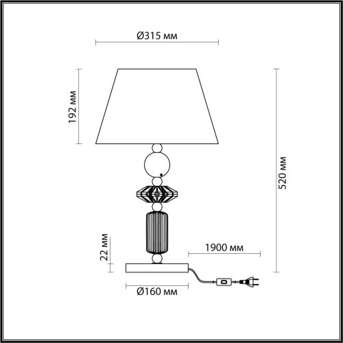 Настольная лампа «ODEON LIGHT EXCLUSIVE» 4861/1TB, серия: CANDY. Фото 2.