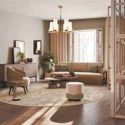 Подвесной светильник Fortano E27х6 (Черный и Латунь)