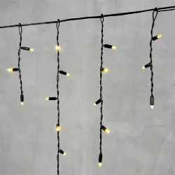 Гирлянда Бахрома с Колпачком 3,1 x 0,5 м Тепло-Белая 220В, 120 LED, Провод Черный ПВХ, IP65