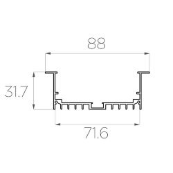 Профиль врезной алюминиевый LC-LPV-3288-2 Anod