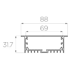 Профиль врезной алюминиевый LC-LPV-3288-2 Anod