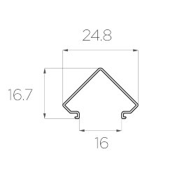 Рассеиватель поликарбонатный для профиля угловой LC-LRM-BL24-6 чёрный