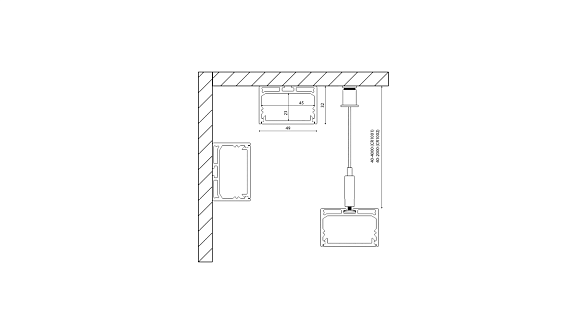 Подвесной/накладной алюминиевый профиль Design LED LS 4932, 2500 мм, анодированный, LS.4932. Фото 2
