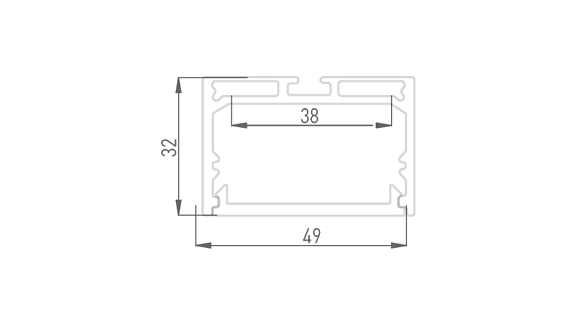 Подвесной/накладной алюминиевый профиль Design LED LS 4932, 2500 мм, анодированный, LS.4932. Фото 3