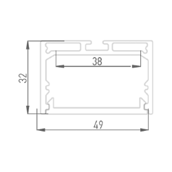 'Подвесной/накладной алюминиевый профиль Design LED LS 4932, 2500 мм, анодированный, LS.4932 010367