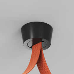 Накладное основание для фиксации трека-ремня Belty, серия Base, для создания перегиба под произвольным углом, без подачи питания, D75*H43мм, IP20, черный, алюминий, Denkirs TR5515-BK