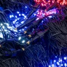 Комплект 10 Бело-Сине-Красных Нитей по 10м, 1000 LED, Провод Черный Каучук 2,3мм, IP65. Фото 2.