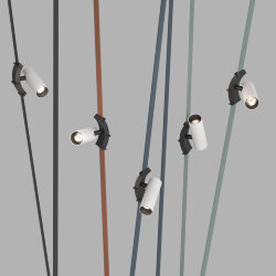 Поворотный светильник для трека-ремня Belty, серия Spot, со светодиодом, D35*L126.5мм, 48V DC, 7W, RA90, 30°, 4000K, IP20, белый с черным, алюминий, Denkirs DK5546-BW+BK