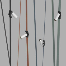 Поворотный светильник для трека-ремня Belty, серия Spot, со светодиодом, D35*L126.5мм, 48V DC, 7W, RA90, 30°, 4000K, IP20, белый с черным, алюминий, Denkirs DK5546-BW+BK