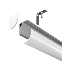 Алюминиевый профиль накладной угловой 16×16 (Серебро, 2 м), ALM008S-2M (Серебро)