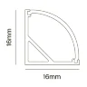 Алюминиевый профиль накладной угловой 16x16 (Серебро, 2 м), ALM008S-2M (Серебро) ALM008S-2M - фото 4