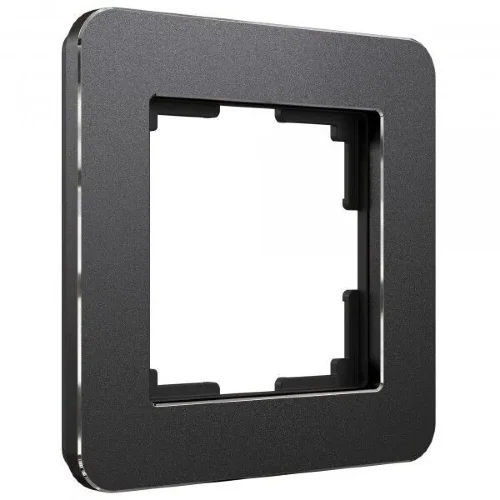 Рамка из металла на 1 пост Platinum черный алюминий W0012608 - фото