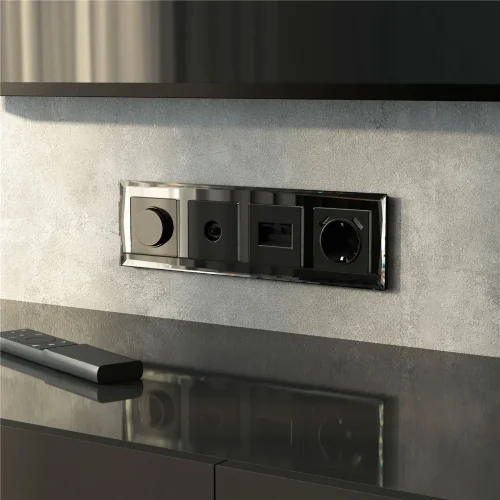 Рамка из стекла на 4 поста Diamant черный W0041208 - фото 2