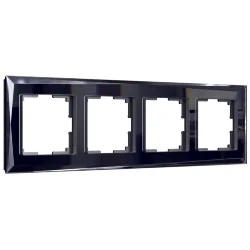 Рамка из стекла на 4 поста Diamant черный W0041208