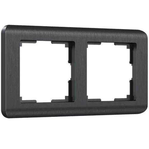 Рамка из поликарбоната на 2 поста Stream графит W0022104 - фото