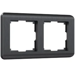 Рамка из поликарбоната на 2 поста Stream графит W0022104