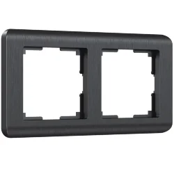 Рамка из поликарбоната на 2 поста Stream графит W0022104