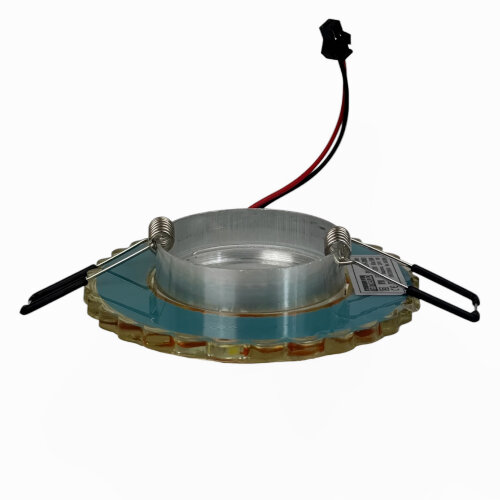 DLS-L139 GU5.3 GLASSY-TEA Светильник декоративный встраиваемый, серия Luciole, Без лампы, GU5.3, Доп, светодиодная подсветка 3Вт, Стекло, Зеркальный-прозрачный+светло-коричневый - фото 4