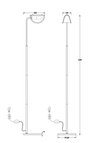 Напольный светильник (торшер) Маллоу / Mallow (Медь) FR5228FL-01C - фото 2