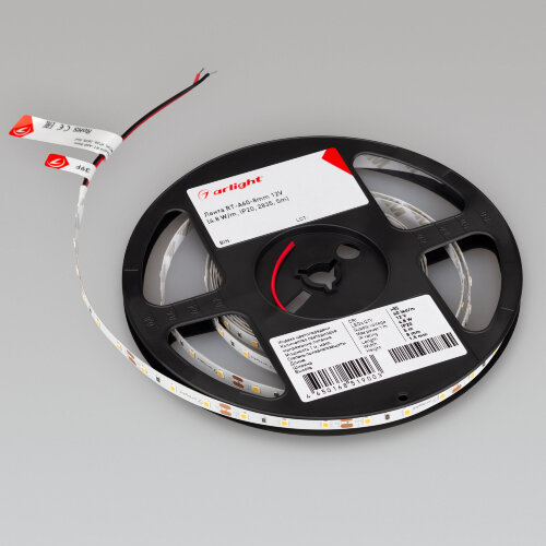 Светодиодная лента RT-A60-8mm 12V Cool 8K (4.8 W/m, IP20, 2835, 5m) (Arlight, Открытый) - фото 3