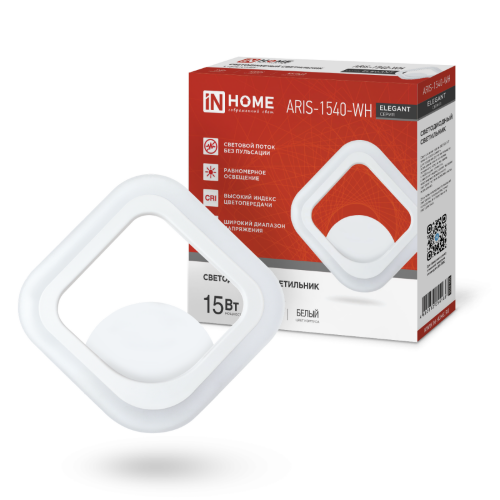 Светильник светодиодный ELEGANT ARIS-1540-WH 15Вт 230В 4000К 1200Лм белый IN HOME - Фото
