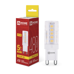 Лампа светодиодная LED-JCD 5Вт 230В G9 3000К 480Лм IN HOME