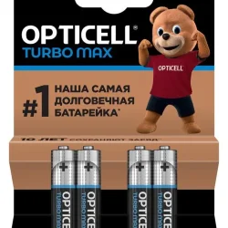 Элемент питания алкалиновый AAA/LR03 (блист. 4шт) Turbo Max Opticell 6053004