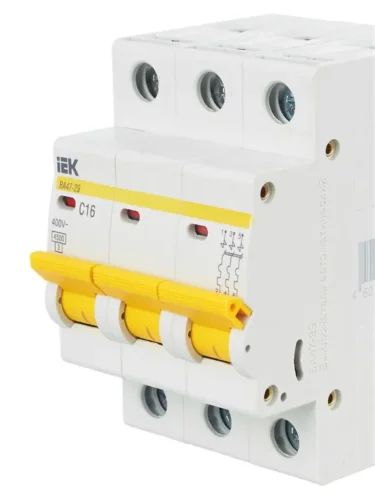 Выключатель автоматический модульный 3п C 16А 4.5кА ВА47-29 KARAT IEK MVA20-3-016-C - фото 8