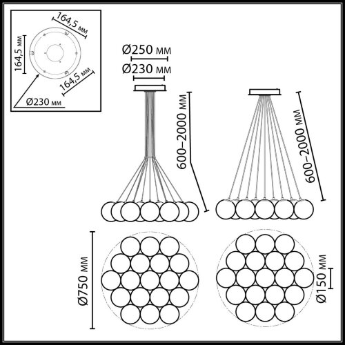 Подвесной светильник «ODEON LIGHT» 7109/19, серия: MAGIA (крепление на планке). Фото 2.