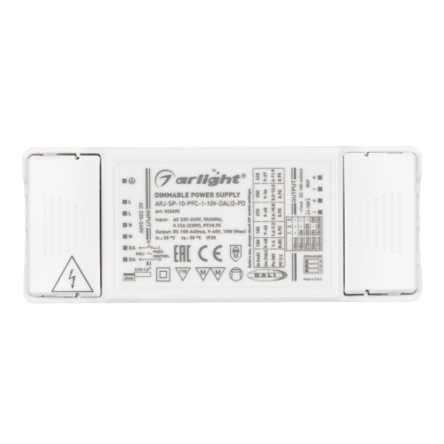 Блок питания ARJ-SP-10-PFC-1-10V-DALI2-PD (10W, 100-440mA) (Arlight, IP20 Пластик, 5 лет) 033690 - фото 2