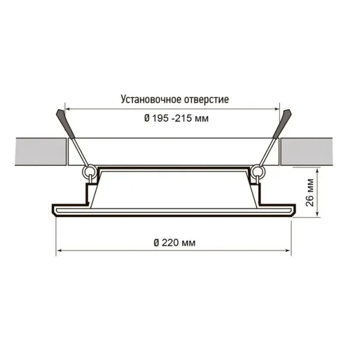 Светильник светодиодный PLED DL7 24Вт 6500К IP54 2040лм WH встраив. бел. Pro JazzWay 5069121 - фото 6