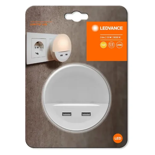 Ночник в розетку | с двумя разъёмами USB-A для подзарядки гаджетов | - LEDVANCE LUNETTA. Фото 3