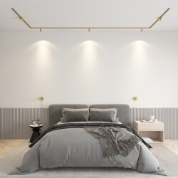 Бра SHINE WALL со светодиодом, D104*H68, IP20, 3000К, 3W, RA?90, сатинированная латунь, алюминий, Denkirs DK5072-SB