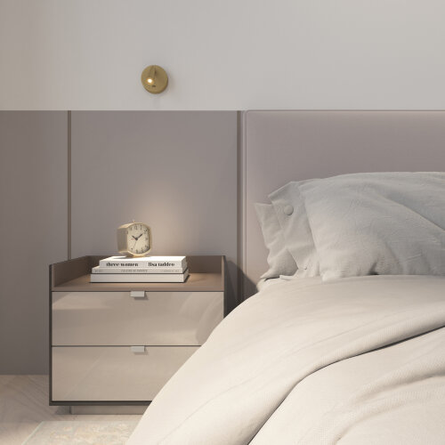 DK5072-SB Бра SHINE WALL со светодиодом, D104*H68, IP20, 3000К, 3W, RA?90, сатинированная латунь, алюминий. Фото 9