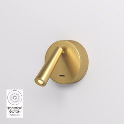 Бра SHINE WALL со светодиодом, D104*H68, IP20, 3000К, 3W, RA?90, сатинированная латунь, алюминий, Denkirs DK5072-SB