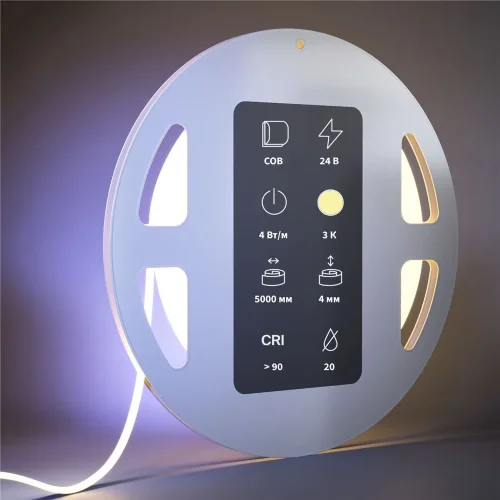 Светодиодная лента Ultra 24В COB 4Вт/м 3000К 5м IP 20 201065 (Белый) - фото 2