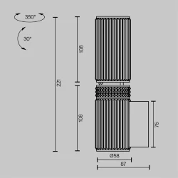 Настенный светильник (бра) Metropolis GU10х2 (Черный)