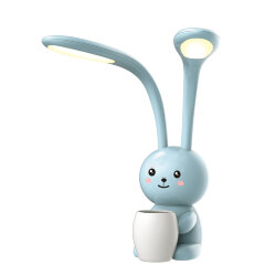 ULM-D160 12W-3000-6000K-DIM BLUE Светильник настольный светодиодный Заяц, с подставкой под канцелярские принадлежности, Сенсорный выключатель, Диммер, Синий, TM Uniel