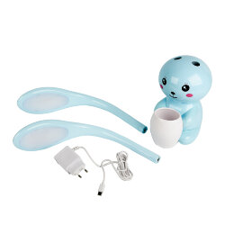 ULM-D160 12W-3000-6000K-DIM BLUE Светильник настольный светодиодный Заяц, с подставкой под канцелярские принадлежности, Сенсорный выключатель, Диммер, Синий, TM Uniel