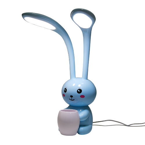 ULM-D160 12W-3000-6000K-DIM BLUE Светильник настольный светодиодный Заяц, с подставкой под канцелярские принадлежности, Сенсорный выключатель, Диммер, Синий, TM Uniel - фото 5