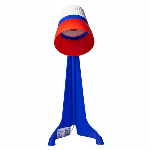 ULO-K22 D-E14-A WHITE-BLUE-RED Светильник настольный, 40W, Цоколь E14, Механический выключатель, Триколор - фото 3