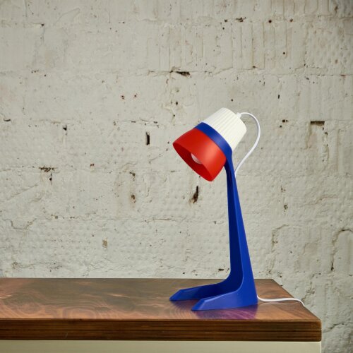 ULO-K22 D-E14-A WHITE-BLUE-RED Светильник настольный, 40W, Цоколь E14, Механический выключатель, Триколор - фото 8