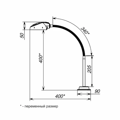Веста С16-034 ПДБ63-5-001 (LED, 5 вт, 4000К привинч. осн., гибкая стойка 545 мм), кл. выкл. черный.. Фото 5