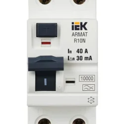 Выключатель дифференциального тока (УЗО) 2п 40А 30мА тип A ВДТ R10N ARMAT IEK AR-R10N-2-040A030
