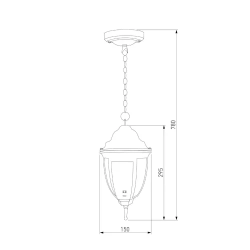 Уличный подвесной светильник Fuga H черный 35148/H - фото 4