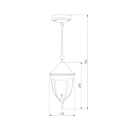 Уличный подвесной светильник Fuga H черный 35148/H (058034)