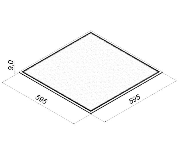 Светодиодная панель 595x595x10 мм 38 Ватт с серой рамкой 6000К с Бап-1 - фото 2