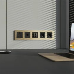 W0052911/ Рамка на 5 постов Slab (шампань софт) W0052911